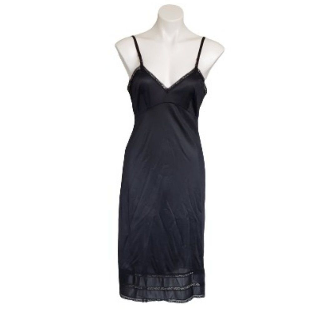 Vintage 70s ILGWU Union Made Adonna For JCPenney Slip, Black
